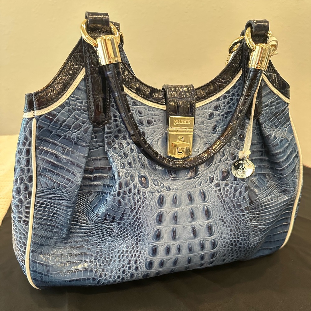 Brahmin Elisa denim tri-texture